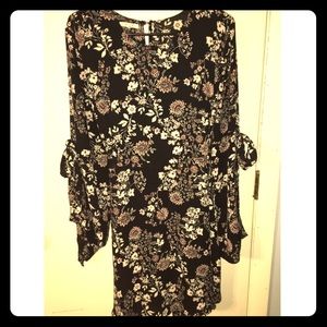 Floral dress with bell sleeves